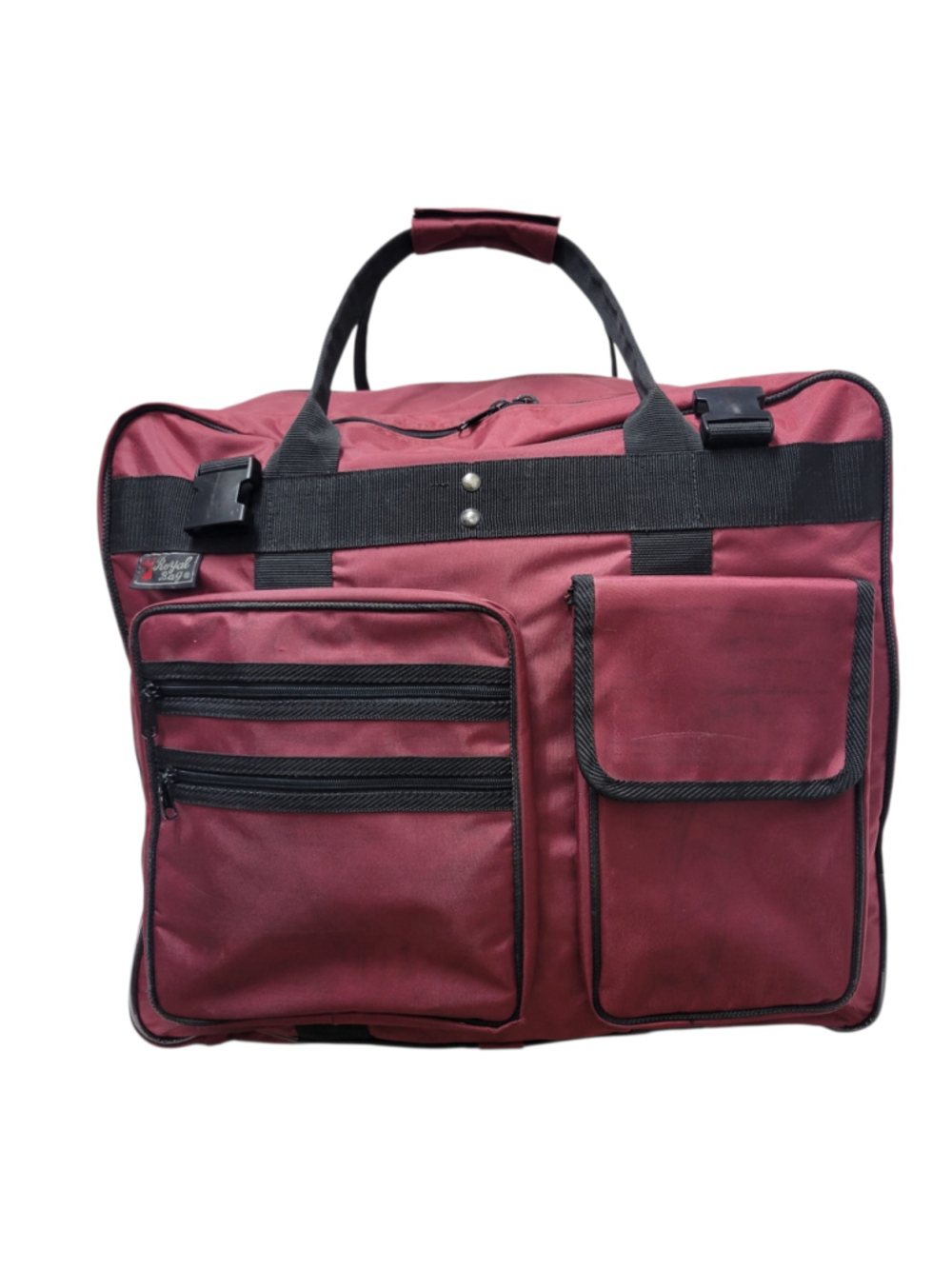 ROYAL BAG 6-Compartment Red Travel Luggage Suit Nylon Bag Pre-owned Condition